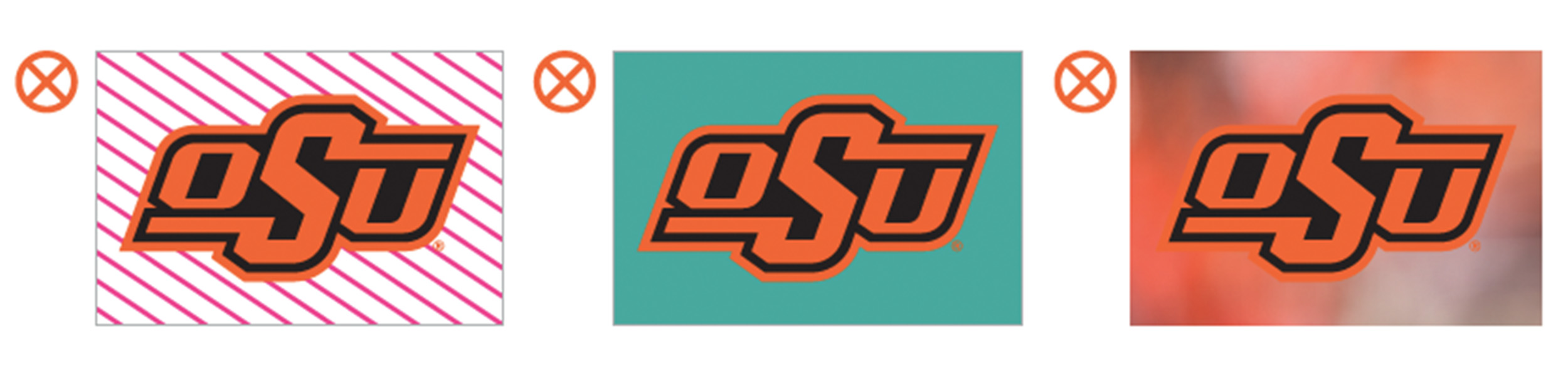 unacceptable use of OSU logo, distracting backgrounds