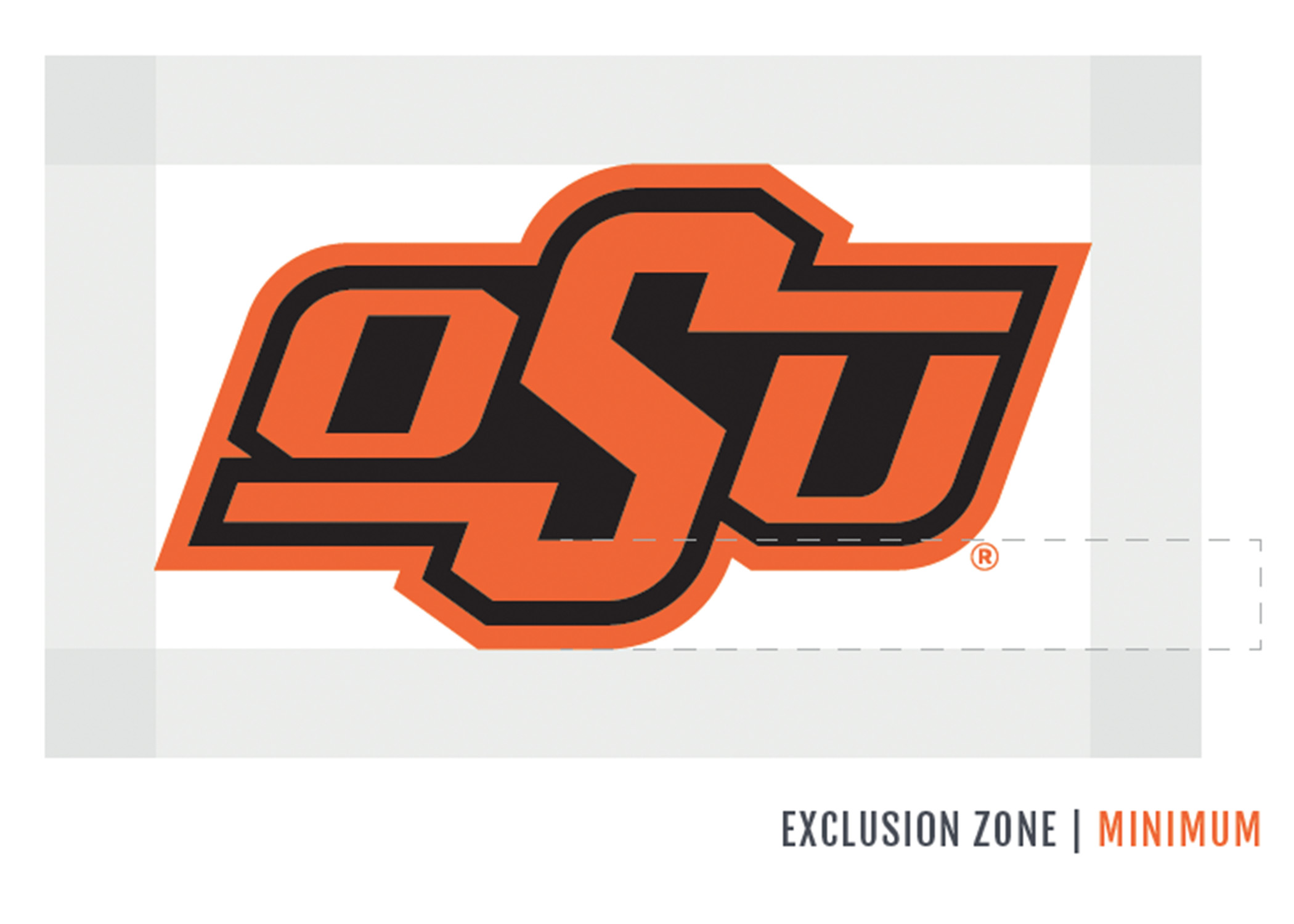 exclusion zone minimum, logo size