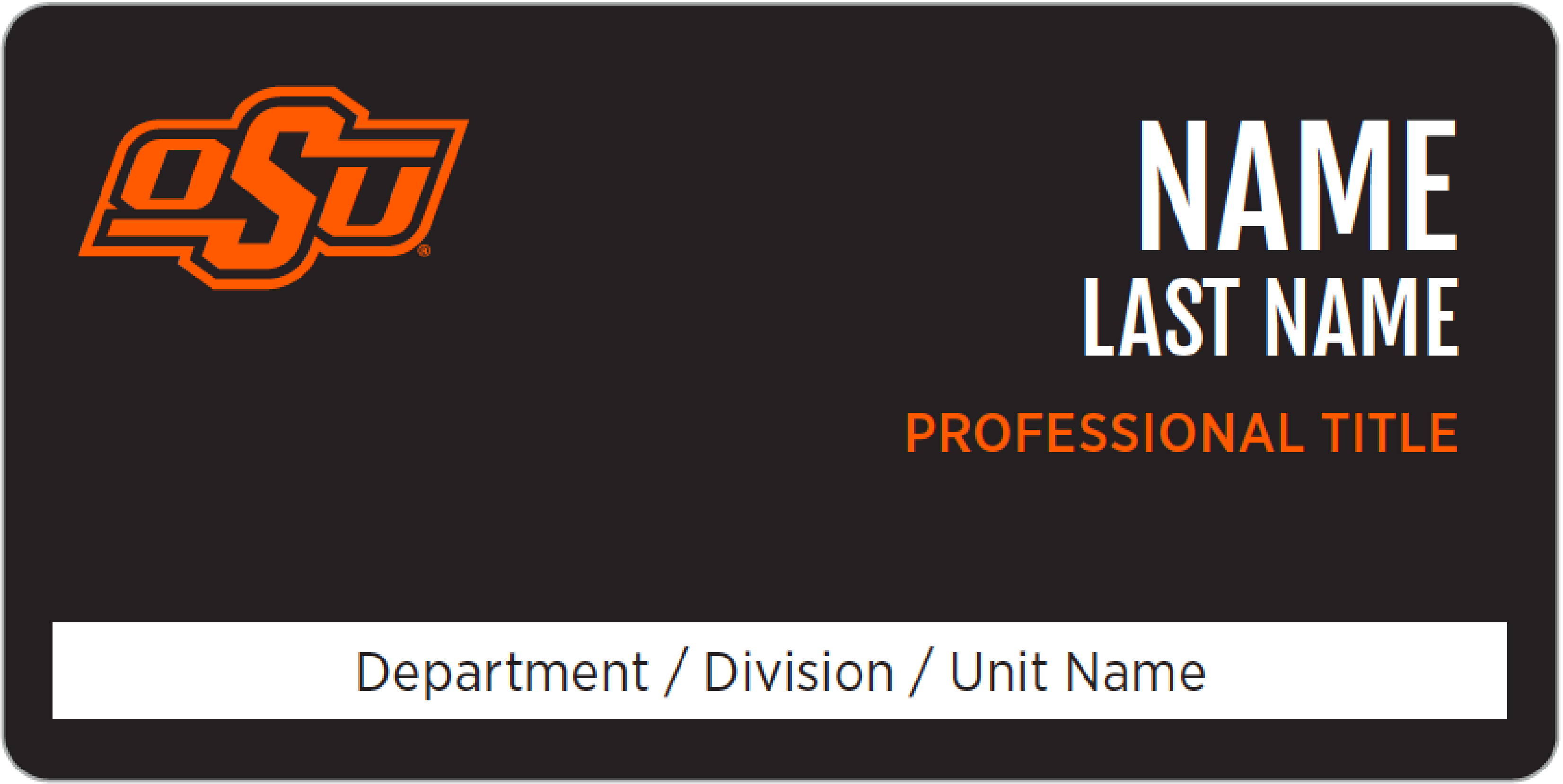 black nametag example