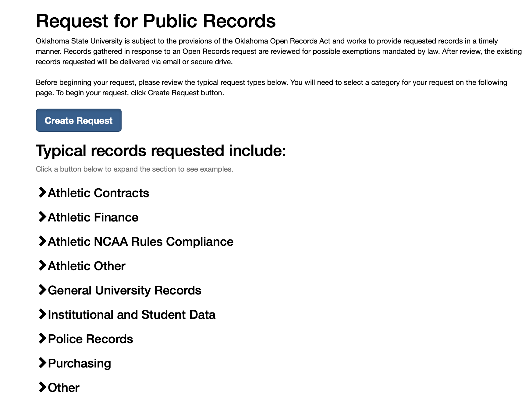 Request for public records