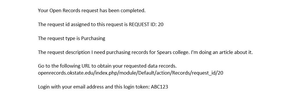 Open records completed