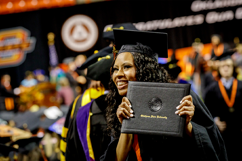 OSU Student at commencement ceremony